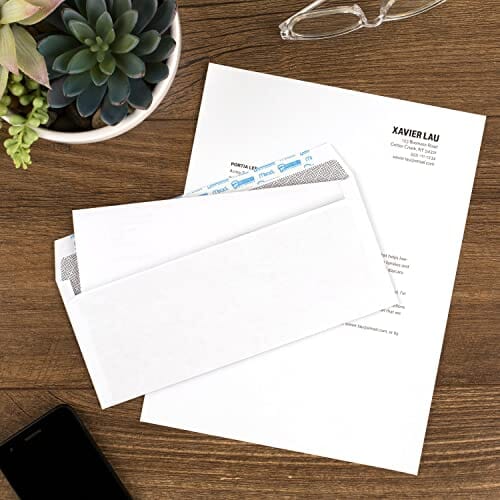 Mead Envelopes, Letter Size #10, Security Tinted Envelopes, Self Seal, 4-1/8 x 9.5”, Windowless Design, Mailing Envelopes for Official Business & Legal Letters, 200 per Pack (742020) Office Product Mead 
