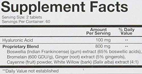 Youtheory Hyaluronic Acid Advanced with Boswellia, 120 Count (1 Bottle) Supplement Youtheory 