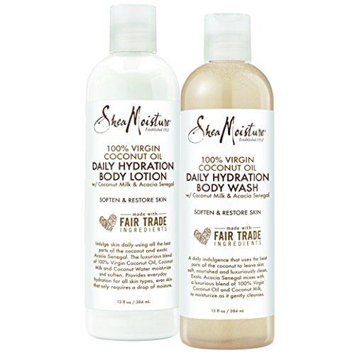 Shea Moisture 100% Virgin Coconut Oil Daily Hydration Bath & Body Pack | Body Wash | Body Lotion | 13 fl. oz. Each Skin Care Shea Moisture 