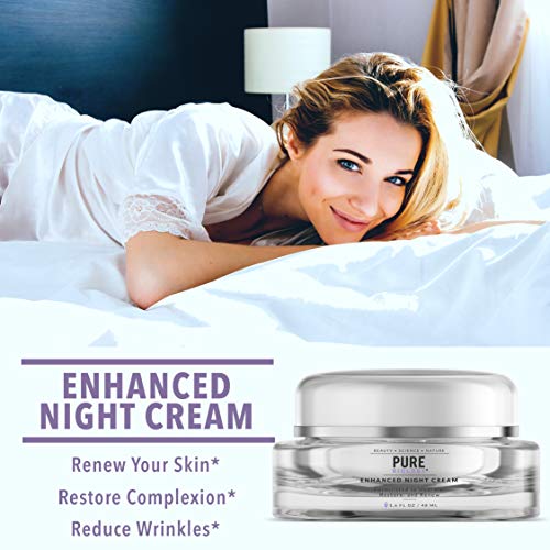 Premium Night Cream Face Moisturizer with Retinol, Hyaluronic Acid & Breakthrough Anti Aging Complexes to Reduce Appearance of Wrinkles & Fine Lines – Eye, Face & Neck Skin Care for Men & Women Skin Care Pure Biology 