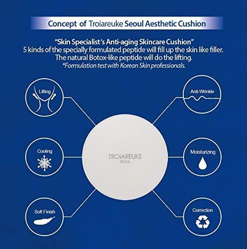 [TROIAREUKE] Seoul Aesthetic Cushion Foundation SPF 50+ Pa+++ 15g Skin Care TROIAREUKE 