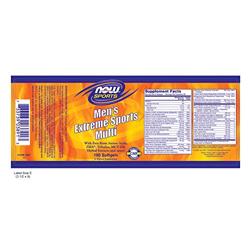 NOW Sports Men's Extreme Sports Multi,180 Softgels Supplement NOW Foods 