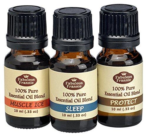 100% Pure Essential Oil Blend Set - Aches & Pains, Protect (Thieves), Sleep - Great for Aromatherapy Essential Oil Fabulous Frannie 