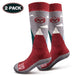 OutdoorMaster Kids Ski Socks - Merino Wool Breathable Blend, Over The Calf (OTC) with Non-slip Cuff, Sizes 7-11.5 - 12-4 - for Boys and Girls (S, Christmas - 2 Pack) Ski OutdoorMaster 