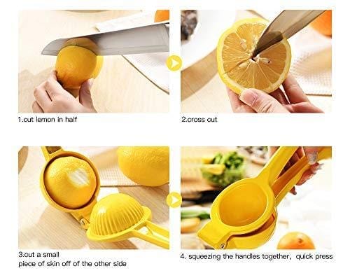 Manual Juicer Citrus Lemon Squeezer,Fruit Juicer Lime Press Metal,Professional Hand Juicer Kitchen Tool(yellow） Kitchen Y-me 