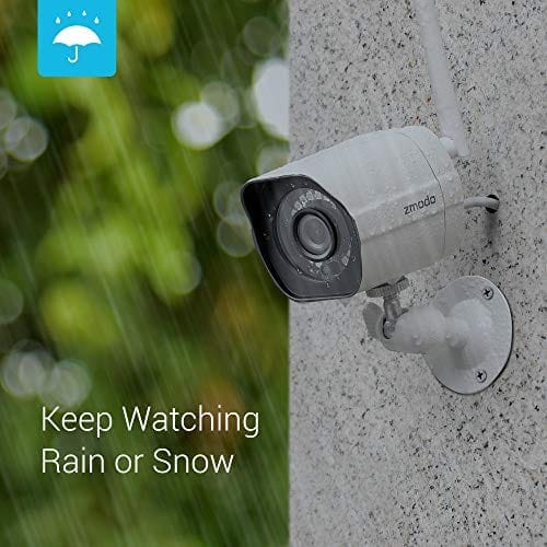 Zmodo Outdoor Security Camera (4 Pack), 1080p Full HD Wireless Cameras for Home Security with Night Vision, Cloud Service Available Camera Zmodo 