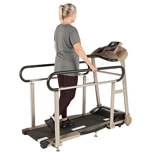 EXERPEUTIC TF2000 Recovery Fitness Walking Treadmill with Full Length Hand Rails, Deck Cushions and Heart Rate Monitoring Sport & Recreation Exerpeutic 