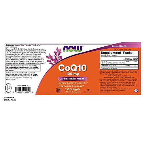 NOW Coq10 100mg, 150 Softgels Supplement NOW Foods 