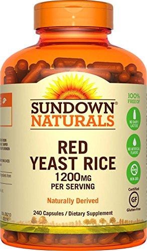 Sundown Naturals Red Yeast Rice 1200 mg Capsules (240 Count), Naturally Derived, Gluten Free, Dairy Free, Non-GMO, No Artificial Flavors Supplement Sundown Naturals 