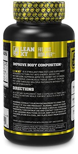 LEAN-XT Non Stimulant Fat Burner - Weight Loss Supplement, Appetite Suppressant, Metabolism Booster With Acetyl L-Carnitine, Green Tea Extract, Forskolin - 60 Natural Diet Pills Supplement Jacked Factory 