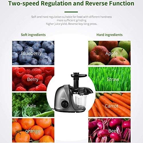 Mini Juicer Extractor Slow Masticating Easy to Clean, Cold Press Juicer Machine with Quiet Motor for High Nutrient Fruit Juice (Brush Included)Rated