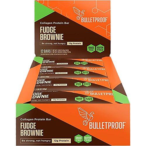 Bulletproof Collagen Protein Bars, Be Strong, Not Hungry, Fudge Brownies (12 Pack) Supplement Bulletproof 
