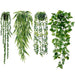 Sggvecsy Fake Hanging Plants 4 Pack Artificial Hanging Plants Fake Potted Greenery Faux Eucalyptus Vine String of Pearls Boston Fern Ivy Vine Leaves for Home Indoor Outdoor Shelf Wall Garden Decor Home Sggvecsy 