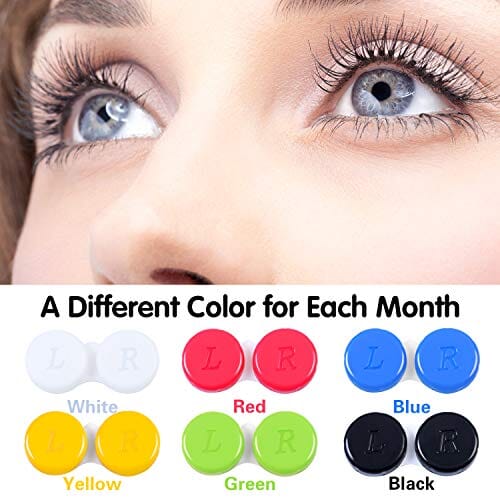 Elcoho 24 Pack Contact Lens Cases Contact Lens Holder Box Left/Right Eyes Contact Lens Container, 6 Colors Drugstore Elcoho 