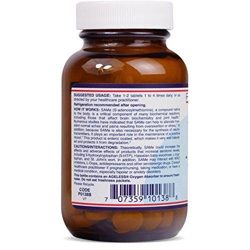 Protocol For Life Balance - SAMe 200 mg - Supports Nervous System and Joint Health, Relief from Overexertion and Stress - 60 Tablets Supplement Protocol For Life Balance 