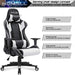 Homall Gaming Chair Office Chair High Back Computer Chair PU Leather Desk Chair PC Racing Executive Ergonomic Adjustable Swivel Task Chair with Headrest and Lumbar Support (White) Furniture Homall 