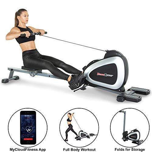 Fitness Reality 1000 Plus Bluetooth Magnetic Rower Rowing Machine with Extended Optional Full Body Exercises and Free App Sports Fitness Reality 