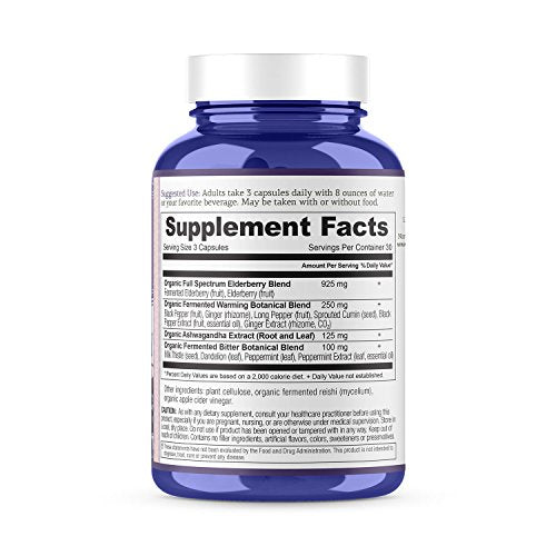 Ancient Apothecary Fermented Elderberry Supplement, 90 Capsules — Infused with Organic Essential Oils, Ashwagandha Extract and Digestive Bitters Supplement Ancient Apothecary 