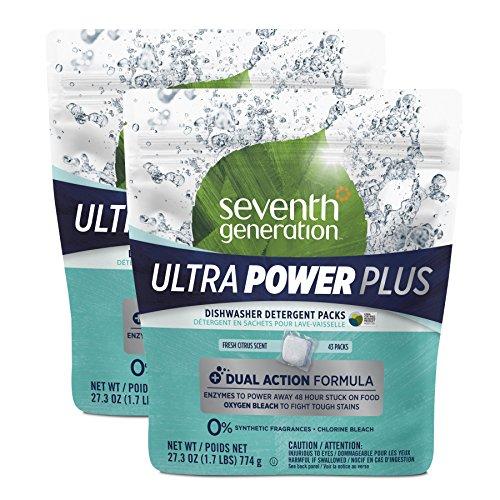 Seventh Generation Ultra Power Plus Dishwasher Detergent Packs, Fresh Citrus Scent, 86 count Dishwasher Detergent Seventh Generation 