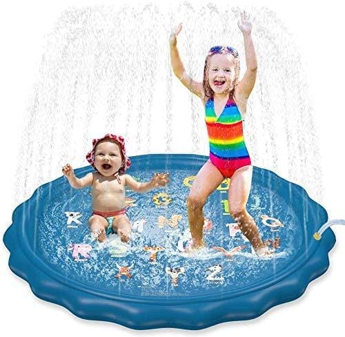 Jasonwell Sprinkler for Kids Toddlers Splash Pad Play Mat 60" Inflatable Baby Wading Pool Fun Summer Outdoor Water Toys for Children Boys Girls Sprinkler Pool for Alphabet Learning Age 1 2 3 4 5 6 7 8 Toy Jasonwell 