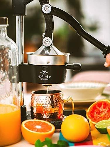 Zulay Professional Citrus Juicer - Manual Citrus Press and Orange Squeezer - Metal Lemon Squeezer - Premium Quality Heavy Duty Manual Orange Juicer and Lime Squeezer Press Stand, Black Kitchen Zulay Kitchen 