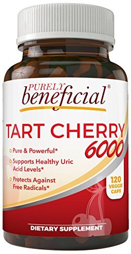 Organic Tart Cherry Capsules 6000 mg - Extra Strength, Raw, Non-GMO, 120 Capsules(Vegetarian) Supplement PURELY beneficial 