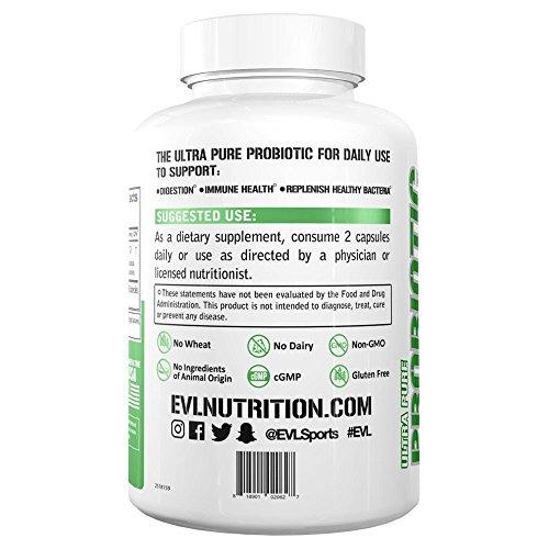 Evlution Nutrition Probiotic 60 Time Release Probiotic Capsules - 40 Billion CFUs per Serving - Easy to Swallow Probiotic Supplement Supplement Evlution 