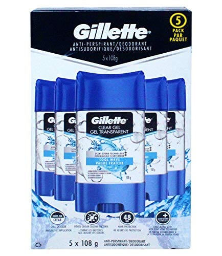 Gillette Endurance Clear Gel Deodorant, Cool Wave (3.8 oz., 5 pk.)ES Drugstore Gillette 