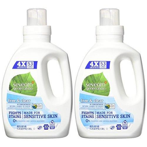 Seventh Generation Concentrated Laundry Detergent, Free & Clear, 40 oz (2 Pack) Laundry Detergent Seventh Generation 