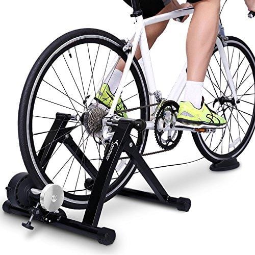 Sportneer Bike Trainer Stand Steel Bicycle Exercise Magnetic Stand with Noise Reduction Wheel, Black Outdoors Sportneer 