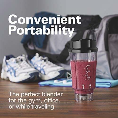 Hamilton Beach Personal Blender for Shakes and Smoothies with 14oz Travel Cup and Lid, Black (51101AV) Kitchen Hamilton Beach 