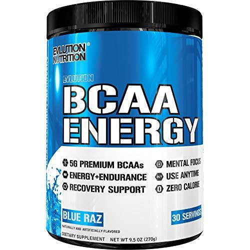 Evlution Nutrition BCAA Energy - High Performance, Energizing Amino Acid Supplement for Muscle Building, Recovery, and Endurance, Blue Raz (30 Servings) Supplement Evlution 