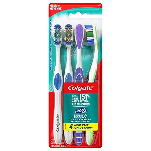 Colgate 360 Adult Toothbrush, Medium (4 Count) Toothbrush Colgate 