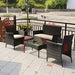 Patio Furniture Set 4 Piece Outdoor Wicker Sofas Rattan Chair Wicker Conversation Set Coffee Table Bistro Sets for Pool Backyard Lawn (Black) Lawn & Patio FDW 