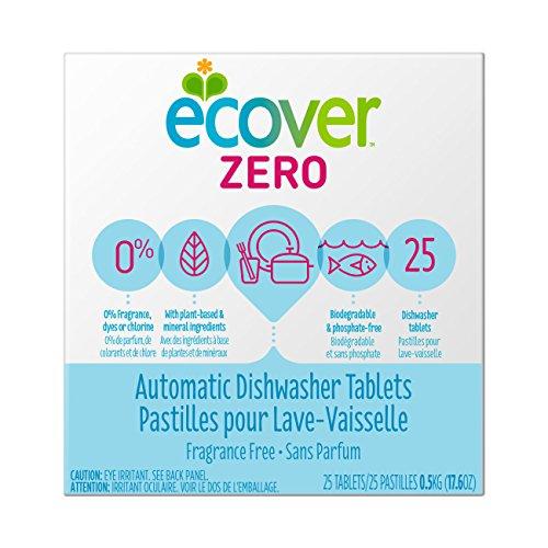 Ecover Automatic Dishwasher Soap Tablets, Zero (Fragrance-Free), 25 Count Dishwasher Detergent Ecover 