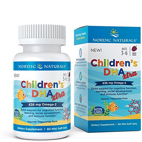 Nordic Naturals Children's DHA Xtra - Potent Omega 3 Formula with Twice The DHA for Kid's Cognitive Development, Learning and Mood, Berry Punch, Softgel - 90 Count Supplement Nordic Naturals 