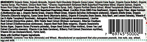 Greens+ Plusbar Energy Chocolate | Organic | Vegan | Non-GMO | Soy, Dairy & Gluten Free Bar Made with Organic Dates, Dark Chocolate, Almonds & Superfoods |EcoCert Certified| 70% Cacao, Box of 12 Bars Supplement Greens+ 