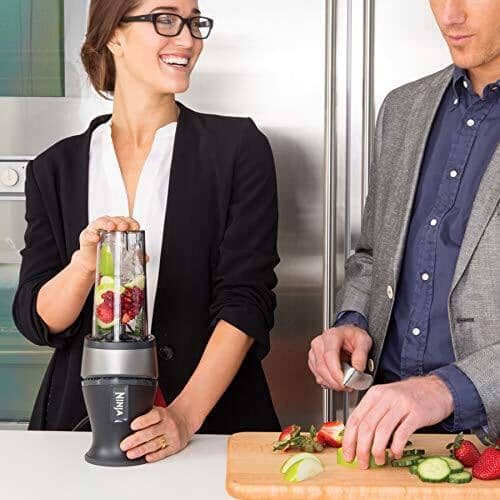 Ninja Personal Blender for Shakes, Smoothies, Food Prep, and Frozen Blending with 700-Watt Base and (2) 16-Ounce Cups with Spout Lids (QB3001SS) Kitchen Ninja 