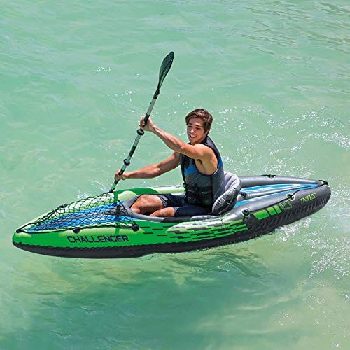 Intex Challenger K1 Kayak, 1-Person Inflatable Kayak Set with Aluminum Oars and High Output Air Pump Outdoors Intex 