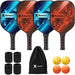 Kenvc Pickleball Paddles, Pickle Ball Paddle Set of 4, Pro Lightweight Graphite Pickleball Set, Polypropylene Honeycomb Core, 4 Pickleball Rackets, 4 Balls, 4 Wristbands, 1 Portable Carry Bag Sports Kenvc 