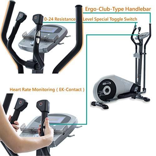 GOELLIPTICAL V-200T Standard Stride 17” Programmable Elliptical Exercise Cross Trainer Machine for Cardio Fitness Strength Conditioning Workout at Home or Gym Sports GOELLIPTICAL 