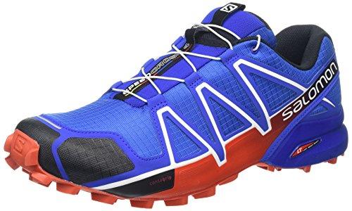 Salomon Men's Speedcross 4 Trail Running Shoe,Blue Yonder/Black/Lava Orange,US 1 Men's Trail Shoes Salomon 