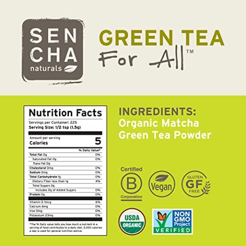 Sencha Naturals Organic Everyday Matcha Powder | Authentic Japanese Origin - Premium First and Second Harvest, 12 oz Bag (Pack of 1) Grocery SEN CHA NATURALS 