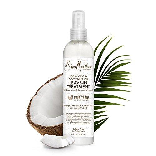 Shea Moisture 100% Virgin Coconut Oil Leave-in Treatment, Shine Curly and Tame Frizz for Tangle-Free Hair, All Natural certified Organic, 8 Ounce Hair Care Shea Moisture 