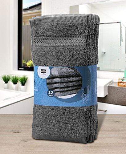 Utopia Towels Premium 700 GSM Washcloths Towel Set (12 Pack, Grey, 12 x 12 Inches) Multi-Purpose Extra Soft Fingertip Towels, Highly Absorbent Face Cloths, Machine Washable Sport, and Workout Towels Towel Utopia Towels 