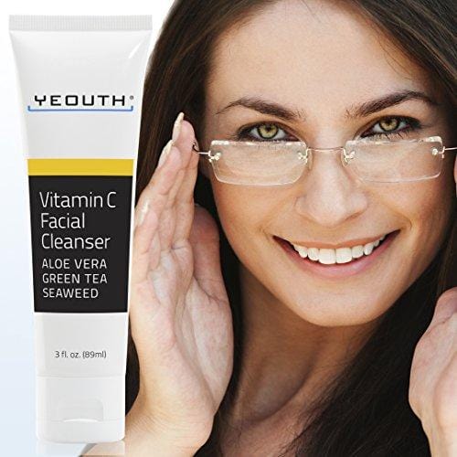 Vitamin C Facial Cleanser Infused with Aloe Vera, Green Tea and Sea Weed from YEOUTH - Soothing, Calming, Deep Penetrating Pore Face Wash for Radiant Skin - Formulated For All Skin Types Skin Care Yeouth 