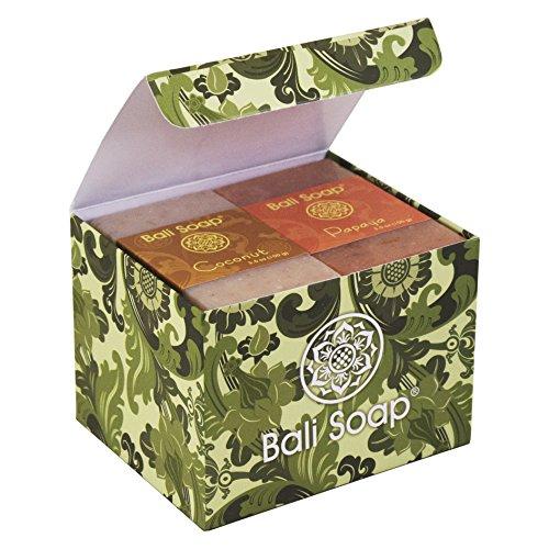 Bali Soap - Natural Soap Bar Gift Set, Face Soap or Body Soap, 6 pc Variety Soap Pack (Coconut, Papaya, Vanilla, Lemongrass, Jasmine, Ylang-Ylang) 3.5 Oz each Natural Soap Bali Soap 