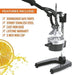 Zulay Professional Citrus Juicer - Manual Citrus Press and Orange Squeezer - Metal Lemon Squeezer - Premium Quality Heavy Duty Manual Orange Juicer and Lime Squeezer Press Stand, Black Kitchen Zulay Kitchen 