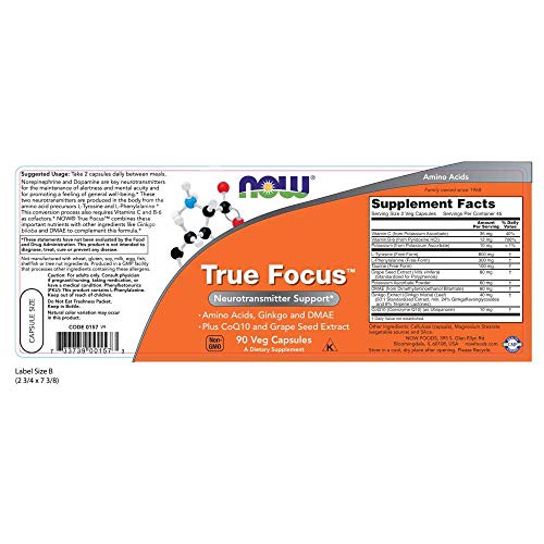 NOW True Focus,90 Veg Capsules Supplement NOW Foods 