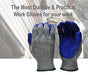G & F 1511M-DZ Rubber Latex Coated Work Gloves for Construction, Blue, Crinkle Pattern, Men's Medium (Sold by dozen, 12 Pairs) Tools G & F Products 
